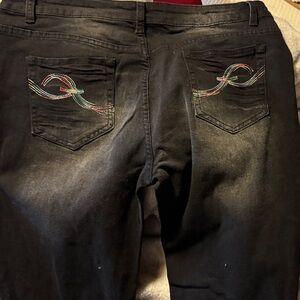 Never Worn Black Embroidered Woman’s Jeans
